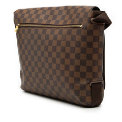 ルイ ヴィトン ダミエ ブルックリンMM 斜め掛け ショルダーバッグ N51211 ブラウン PVC レザー レディース LOUIS VUITTON 【中古】