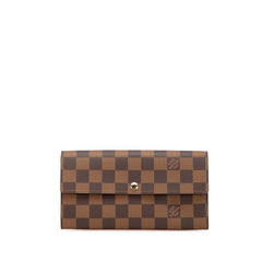ルイ ヴィトン ダミエ ポルトフォイユ サラ 長財布 N61734 ブラウン PVC レザー レディース LOUIS VUITTON 【中古】