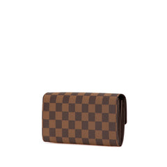 ルイ ヴィトン ダミエ ポルトフォイユ サラ 長財布 N61734 ブラウン PVC レザー レディース LOUIS VUITTON 【中古】