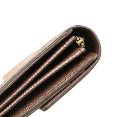 ルイ ヴィトン ダミエ ポルトフォイユ サラ 長財布 N61734 ブラウン PVC レザー レディース LOUIS VUITTON 【中古】