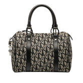 ディオール トロッター ハンドバッグ ミニボストンバッグ ブラック キャンバス レザー レディース Dior 【中古】