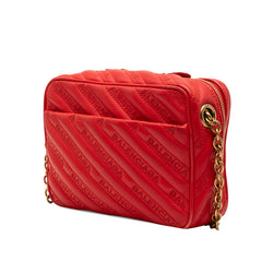 バレンシアガ ブランケットリポーターXS チェーン ショルダーバッグ レッド レザー レディース BALENCIAGA 【中古】