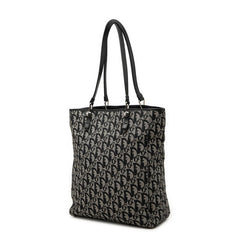 ディオール トロッター トートバッグ ハンドバッグ ショルダー ネイビー キャンバス レザー レディース Dior 【中古】