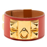 エルメス コリエドシアン ブレスレット サイズ:L ルージュピヴォワンヌ レッド ヴォースイフト レディース HERMES 【中古】