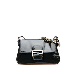 フェンディ マンマバケット ワンショルダーバッグ 8BR180 ブラック エナメル レディース FENDI 【中古】