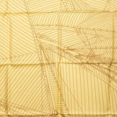 エルメス カレ90 Vent Portant 追い風 スカーフ イエロー シルク レディース HERMES 【中古】