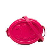 セリーヌ トリオンフ Oval Purse オーバルパース ショルダーバッグ ピンク レザー レディース CELINE 中古