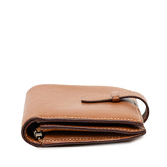 エルメス ジュラ 二つ折り財布 ブラウン シェーブル レディース HERMES 【中古】