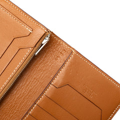 エルメス ジュラ 二つ折り財布 ブラウン シェーブル レディース HERMES 【中古】