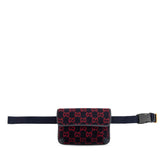 グッチ GGウール ウエストバッグ ボディバッグ 598181 ネイビー レッド ウール レザー レディース GUCCI 【中古】