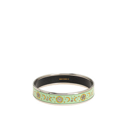 エルメス エマイユPM 七宝焼き 月 星 モチーフ バングル ライトグリーン シルバー メタル レディース HERMES 【中古】