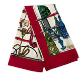 エルメス カレ90 Pasementerie 紐飾り スカーフ レッド ホワイト マルチカラー シルク レディース HERMES 【中古】