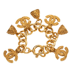 シャネル ヴィンテージ ココマーク 鈴 ベル ブレスレット ゴールド メッキ レディース CHANEL 【中古】