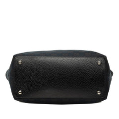 グッチ GGキャンバス トートバッグ ハンドバッグ 120836 ブラック キャンバス レザー レディース GUCCI 中古