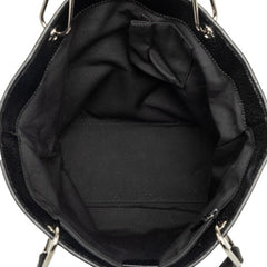 グッチ GGキャンバス トートバッグ ハンドバッグ 120836 ブラック キャンバス レザー レディース GUCCI 中古