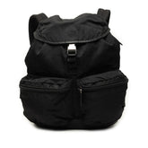 プラダ ポコノ 三角ロゴプレート ヴィアッジョ リュック バックパック V164 ブラック ナイロン レザー レディース PRADA 中古