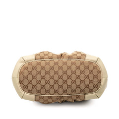 グッチ GGキャンバス ハンドバッグ ショルダーバッグ 2WAY 247902 ベージュ ホワイト キャンバス レザー レディース GUCCI 【中古】