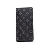ルイ ヴィトン モノグラム エクリプス ポルトフォイユ ブラザ 長財布 M61697 ブラック グレー PVC レザー メンズ LOUIS VUITTON 【中古】