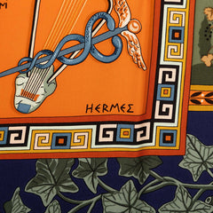 エルメス カレ90 MUSIQUE DES DIEUX 神々の音楽 スカーフ 大判 マルチカラー シルク レディース HERMES 【中古】