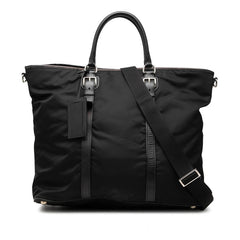 プラダ 三角ロゴプレート ハンドバッグ ショルダーバッグ 2WAY ブラック ナイロン レザー レディース PRADA 【中古】