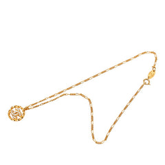 シャネル ココマーク ネックレス ゴールド メッキ ラインストーン レディース CHANEL 【中古】