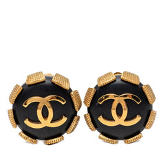 シャネル ココマーク ヴィンテージ イヤリング 94P ゴールド ブラック メッキ レディース CHANEL 【中古】