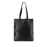 フェンディ ロゴ トートバッグ 7VA538 ブラック レザー レディース FENDI 【中古】