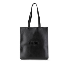 フェンディ ロゴ トートバッグ 7VA538 ブラック レザー レディース FENDI 【中古】
