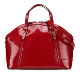 グッチ マイクログッチシマ ハンドバッグ ショルダーバッグ 2WAY 309614 レッド エナメル レザー レディース GUCCI 【中古】