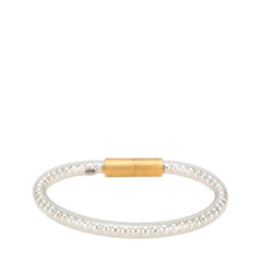 シャネル マグネット式 チューブ ブレスレット ゴールド クリア ビニール メッキ フェイクパール レディース CHANEL 【中古】