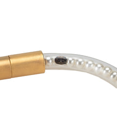 シャネル マグネット式 チューブ ブレスレット ゴールド クリア ビニール メッキ フェイクパール レディース CHANEL 【中古】