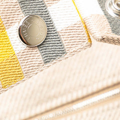 エルメス ブリッド ア ブラック オ カレ GM ハンドバッグ ポーチ ベージュ イエロー トワルシェブロン レディース HERMES 【中古】