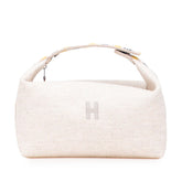 エルメス ブリッド ア ブラック オ カレ GM ハンドバッグ ポーチ ベージュ イエロー トワルシェブロン レディース HERMES 【中古】