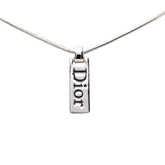 ディオール ヴィンテージ ロゴプレート ネックレス ペンダント シルバー メタル レディース Dior 【中古】