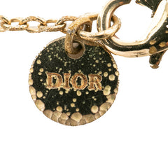 ディオール クレール ディー リュヌ CDロゴ チェーン ペンダント ネックレス ゴールド メッキ クリスタル レディース Dior 【中古】