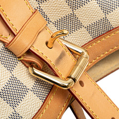 ルイ ヴィトン ダミエ アズール ハムステッドMM ワンショルダーバッグ トートバッグ N51206 ホワイト PVC レザー レディース LOUIS VUITTON 【中古】