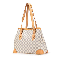 ルイ ヴィトン ダミエ アズール ハムステッドMM ワンショルダーバッグ トートバッグ N51206 ホワイト PVC レザー レディース LOUIS VUITTON 【中古】