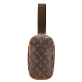 ルイ ヴィトン モノグラム ポシェットガンジュ ボディバッグ ウエストバッグ M51870 ブラウン PVC レザー メンズ LOUIS VUITTON 中古