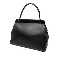 グッチ ロゴ ポーチ付き ハンドバッグ 101671 ブラック レザー レディース GUCCI 【中古】