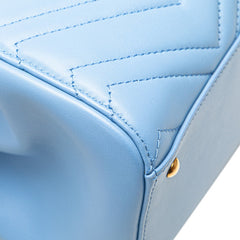 グッチ GGマーモント ハンドバッグ ショルダーバッグ 2WAY 448054 ブルー レザー レディース GUCCI 【中古】