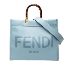 フェンディ サンシャイン トートバッグ ショルダーバッグ 2WAY ブルー レザー レディース FENDI 【中古】