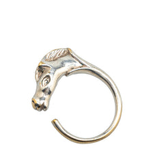 エルメス ヴィンテージ シュバル ホース 馬 リング 指輪 シルバー メタル レディース HERMES 【中古】