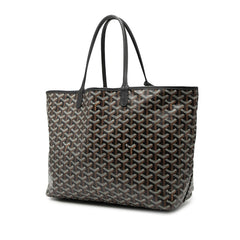 ゴヤール サンルイPM トートバッグ ブラック ブラウン PVC レザー レディース GOYARD 【中古】