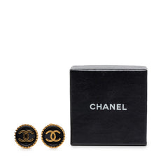 シャネル ココマーク ヴィンテージ イヤリング 97A ゴールド ブラック メッキ レディース CHANEL 【中古】