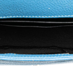 サンローラン YSLロゴ ベイビーチャイ 斜め掛け チェーン ショルダーバッグ 399289 ブルー レザー レディース SAINT LAURENT 【中古】