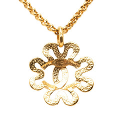 シャネル ココマーク クローバーモチーフ チェーン ペンダント ネックレス ゴールド メッキ レディース CHANEL 【中古】