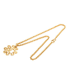 シャネル ココマーク クローバーモチーフ チェーン ペンダント ネックレス ゴールド メッキ レディース CHANEL 【中古】
