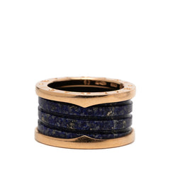 ブルガリ B-zero1 ビーゼロワン リング 指輪 #53 ゴールド ブルー ラピスラズリ K18YG イエローゴールド レディース BVLGARI 【中古】