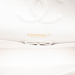 シャネル ココマーク マトラッセ25 ダブルフラップ チェーン ショルダーバッグ ホワイト キャビアスキン レディース CHANEL 【中古】