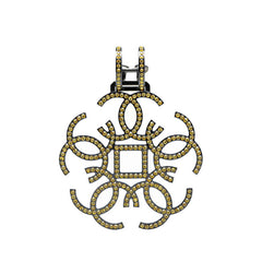 シャネル ココマーク ラインストーン 片耳 イヤリング ブラック イエロー メタル レディース CHANEL 【中古】